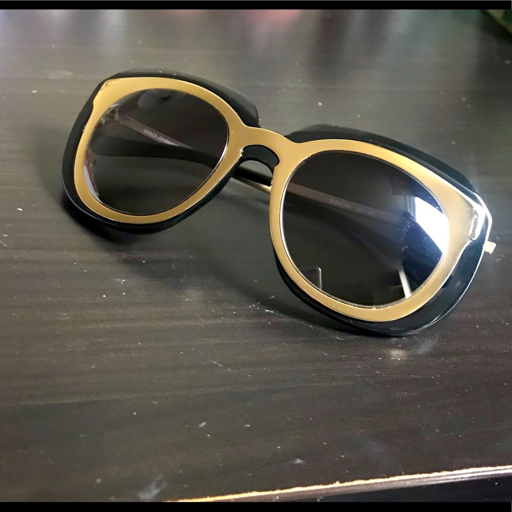 Authentic Dolce Gabbana Woman’s Sunglasses Black and Gold